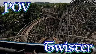 Twister POV at Knoebels | THRILLING Wooden Coaster