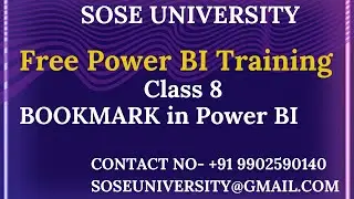 Free Power BI Training Class 8 BOOKMARK in Power BI  || Contact +91 9902590140