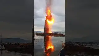 Massive bonfire in Norway - Slinningsb&aring;let 2024  #norge #norway #summer