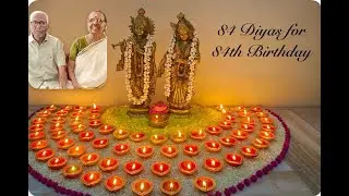 84 Diyas lit for 84th Birthday - Shathabhishekam of Sri Vijayan Menon