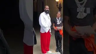 Lil Baby and James Harden attend the Balenciaga 50th Couture Collection show at Paris Fashion Week
