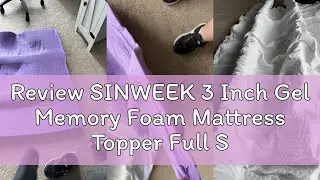 Review SINWEEK 3 Inch Gel Memory Foam Mattress Topper Full Size, Ventilated High Density Pad for Bac