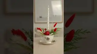 Christmas candle Holder DIY in a cup! #diy #christmascrafts #christmasdecor #candleholder