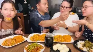 आलु नम्किन, 2xSpicy noodles, pork rice #MUKBANG