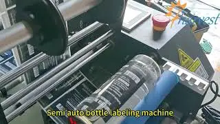 Semi-automatic round bottle labeling machine, Can labeler equipment