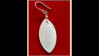 Vintage White Mother of Pearl Opalescent Teardrop Earrings, Iridescent Shell Earring, Shell Jewel...