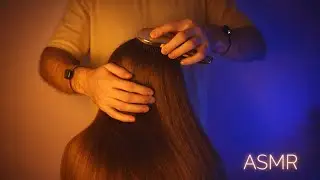 ASMR Slow Hair Combing + Relaxing Touch Sounds for Sleep | Calm Mind (No Talking)
