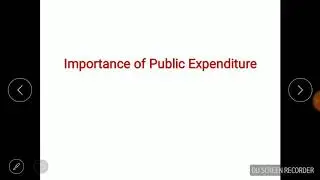 Importance of public expenditure