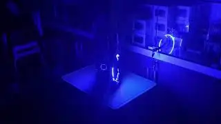 Brookstone Big Blue Party Bluetooth Speaker LED Bass