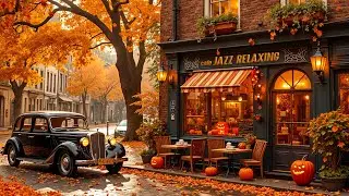 Sweet Autumn Jazz Tunes 🍂 Rooftop Cafe Shop Ambience ~ Calm and Relaxing Music for Work, Study