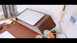 Aothia Monitor Stand Elevate Your Workspace with Foldable Solid Wood Desktop with Underneath Storage