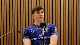 Leinster's Charlie Tector speaking after his player of the match performance against Cardiff