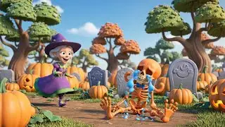 Halloween Skeleton Color Slide Song 🎃  5 Little Skeletons Boo Boo Song  Nana - Nursery Rhymes