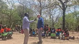 Steve Andrews from Kensington talks to Pokot kids at new church planting  service 