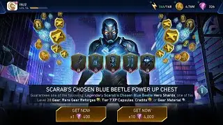 +2 Scarab's chosen Blue Beetle Power Up Chest Opening InJustice 2 Mobile Gameplay