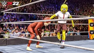 WWE 2K22 - SpongeBob SquarePants vs Curious george