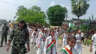 Flag March on 77th Independence Day at GRPS, Kadipur, Nagra