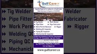 Welding Jobs ! Piping Jobs ! Fabricator Jobs ! Rigger Jobs ! Mechanical Jobs ! Gulf Jobs