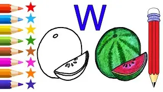 How can children draw a Watermelon | w for Watermelon Easy Drawing | Video#23 | Kids Bright Drawing.