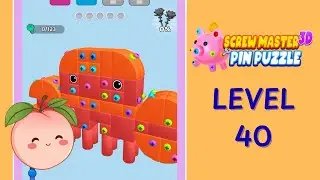 Screw Master 3D Level 40 Solution Walkthrough | Crab 🦀 | Full Gameplay | HD