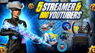 5+STREAMER'S & 3 BIG YOUTUBER'S Call Me HACKER 🤯 ⁉️ Intense 1v4 Clutches in conqueror lobby | {BGMI}