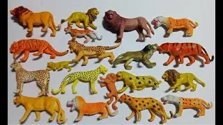 ASMR Mini Jungle Animal Toys 🐅🦁🐆 | Tapping Tigers, Lions & Leopards in Satisfying Pattern