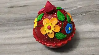 Easy Gullak Decor Ideas | Easy Piggy Bank decor ideas| Matir Boka Bhar or Lakshmi Bhar design 