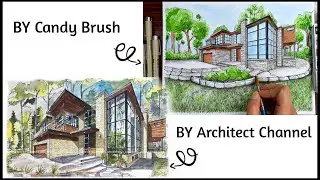 Drawing A House in Two Point Perspective | Timelapse | Collaboration with Architect Channel