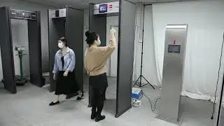 walk through human body temperature scanner