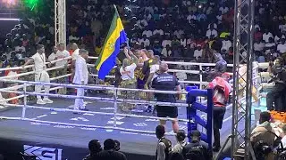 Anthony Joshua,Ibrahim Mahama and Despite St0rm Bukom Boxing Arena.