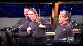 Chopped contestant does a black chicken impression
