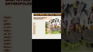 FIELDWORK AND FIELD TRADITION IN ANTHROPOLOGY #education #ugcnet #anthropology #researchmethods