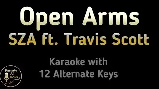 SZA ft. Travis Scott - Open Arms Karaoke Instrumental Lower Higher Male Original Key