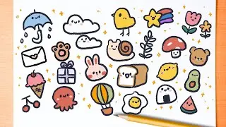 23 Doodle Ideas | Draw with me - cute & kawaii doodles!