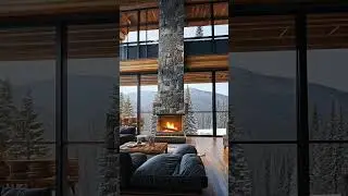 Cozy mountain home 🏡 💕 ✨️ #cozy #fireplace #relax #winter #cabin