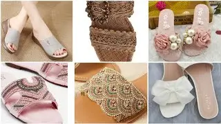 foot wear collection 2024 thread work sandal designs||flate sandal, fancy sandal designs