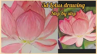 3d lotus drawing very easily 