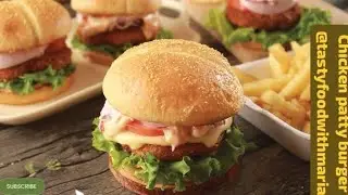 authentic chicken patty burger🍔chicken  zinger burger|beef burger/fish burger @Tastyfoodwithmaria15 
