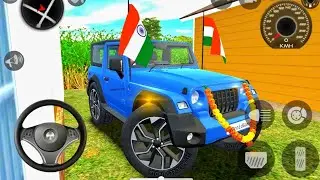 Mahindra Thar Blue 🚙 colour car  Driving - game Indian Gadi Wala Game 3D - Android Gameplay #games🙏🔥