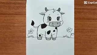Little Cow🐄 Drawing 🎨/ Easy little cow drawing step by step 