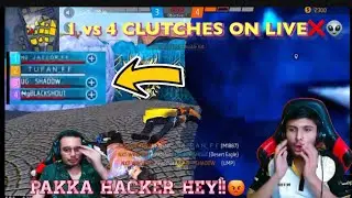1 vs 4 Against smooth444 & Tufan squad |2b gamer op reaction 😯| Squad finished in 2 sec👽