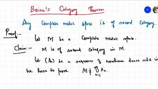 Baire's category theorem | Tamil |