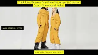Thick Men Women One-Piece Ski Jumpsuit Outdoor Sports Snowboard Jacket Warm