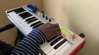 Making a beat on the Alesis Micron.