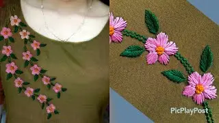 Beginners ന് വേണ്ടി ഒരു easy design|Hand Embroidery neck design|passion in fashion