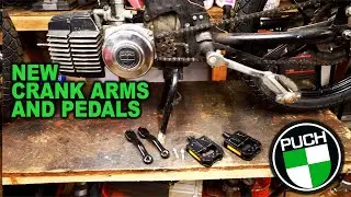 Installing new moped pedals and crank arms on a Puch Magnum