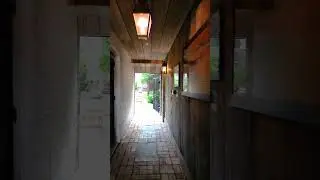 going into courtyard portrait