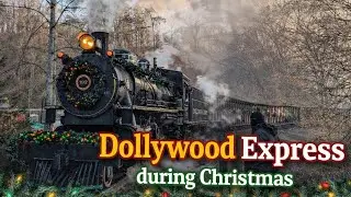 Night ride on the Dollywood Express During Christmas | Full Train Ride POV