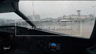 A320 PURE SOUND Cockpitview Takeoff at Brindisi Airport BDS [RAW]