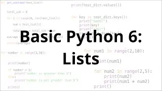 Python Basics 6: Lists